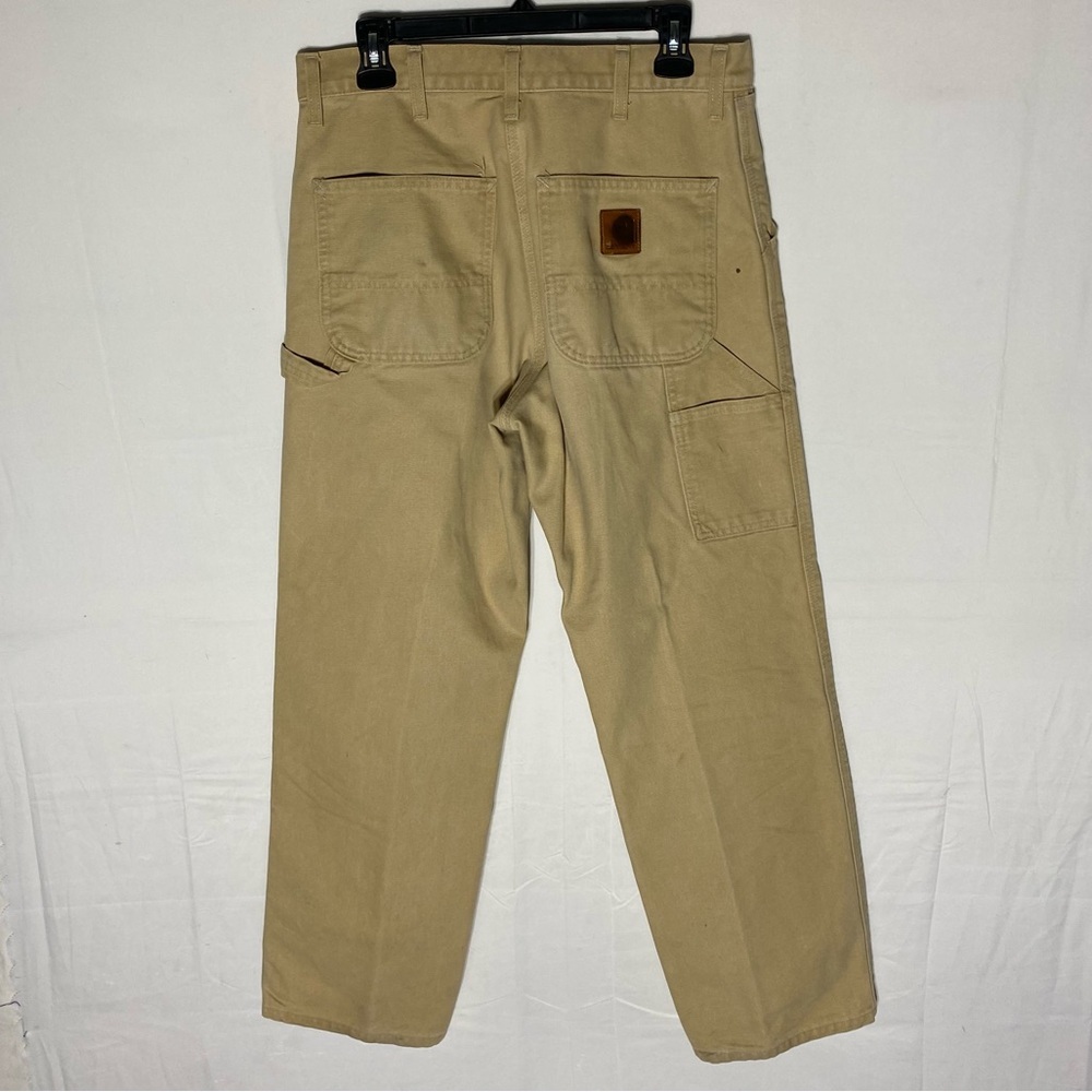 Vintage Carhartt Tan Canvas Work Dungarees Pants 31x30.5 Utility Streetwear